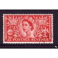 GREAT BRITAIN 1953 2 1/2d CORONATION CARMINE RE...