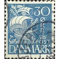 DENMARK, Sailing ship Caravel, blue 1934, 30ore...
