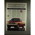 1991 Dodge Dakota 4x2 LWB Truck Ad - Argument