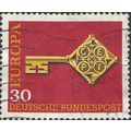 GERMANY, Europa, CEPT, Key, red 1968, 30pf, #5