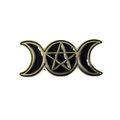 Pin Badge Pentagram Black Silver Enamelled 2.5 ...