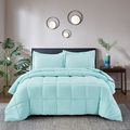 King Size Aqua 3 Piece Microfiber Reversible Co...