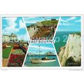 EASTBOURNE, 4 SCENES, SUSSEX, ENGLAND, Postcard