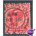 GB stamps 1902-10 KEV11 - 1d SG219 Liverpool 3