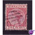 GIBRALTAR 1886 SG 9 1d Rose Fine used