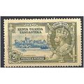 KUT 1935 SG124 20c Light Blue & Olive-Green Sil...