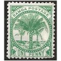 Samoa 1886 SG22 1d Yellow-Green Perf 12.5 Mount...