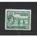 Turks&Caicos.SG195 1/2d Raking Salt (Green).Col...