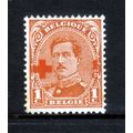 BELGIUM 1918 SG222 1c + 1c ORANGE SURCH RED CRO...
