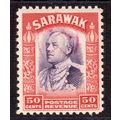 SARAWAK Japenese revenue 50c Violet & Scarlet F...