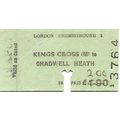 London Transport Edmondson Ticket - Kings Cross...