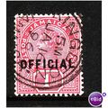 JAMAICA 1890 SG O4 1d ROSE Opt'd OFFICIAL FINE ...