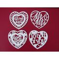 8 x Tonic Die Cuts Affections Hearts