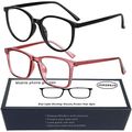 2 Pack Unisex Blue Light Blocking Glasses-PC/Ga...