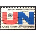 US Stamp #1419 used: 1970 6c United Nations 25t...