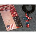 Cross Necklace, Red, White and Blue with St.Mar...