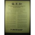 1965 Dunlop SP41 Tires Ad - Q.E.D! Motoring correspondents confirm