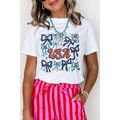 White USA Bowknot Graphic Tee