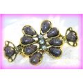 Sale Retro Clear Crystal Rhinestone Charcoal Br...