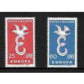 ITALY 1958 EUROPA SG 973 / 974 SET 2 VALS M/MINT