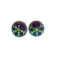 Handmade Cufflinks Purple Snowflake silver plat...