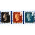 2016 SG3807 3808 3809 -1st- 1d Black 1d Red 2d Blue - DY16/DY30 - Gummed - MNH