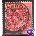 GB stamps 1902-10 KEV11 - 1d SG219 London 92