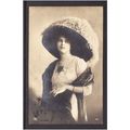 LADY IN A VERY LARGE HAT STUDIO PHOTO POST CARD...