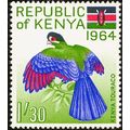 Kenya QEII 1964 Republic 1s 30c Hartlaub's Tura...