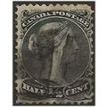 Canada 1868 SG53 1/2c Black Stout WOVE Paper Go...