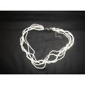 Unique handmade 5 strand shell & white glass se...