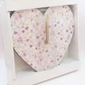 Heart Shaped Floral Pastel Wall Clock MDF 19.5 ...