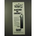 1972 Cricket Disposable Butane Lighter Ad