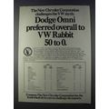 1980 Chrysler Dodge Omni Ad - Preferred to VW R...