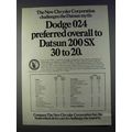 1980 Chrysler Dodge 024 Ad - Preferred to Datsu...