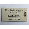 Isle of Man Railway Crosby-Ballabeg Ticket #285