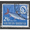 RHODESIA SOUTHERN 1964 QE2 TIGER FISH 2/6d USED