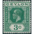 Ceylon 1919 3c blue-green SG302 unused