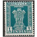 India 1950 O154 1a Turquoise SERVICE Mounted Mi...