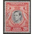 KUT 1938 SG139 20c Black & Orange Mounted Mint .