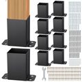 10 Pack 4x4 Post Base Brackets Heavy Duty Wood ...