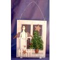 Painted Wood & Rusted Metal Angel With Tree & S...