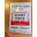 Giant Face Plastic Coated Playing cards deck Re...