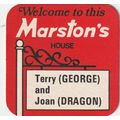 BEER MAT - MARSTONS BREWERY - TERRY & JOAN, GEO...