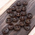 9mm Brown Wooden Buttons Oval Shape 2 Hole Baby...