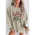 Green Sequined holly jolly Graphic Corded Sweat...