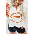 Bright White Game Day Lettering Rugby Notched N...