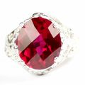 Created Ruby, 925 Sterling Silver Ring, SR114