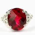 Created Ruby, 925 Sterling Silver Ring, SR057