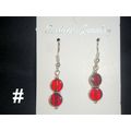 Delicate small silver plated round red glass ho...